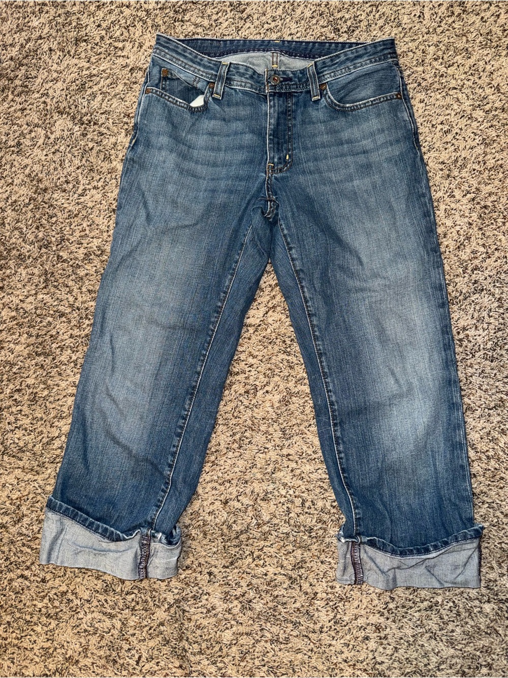 Polo Jeans CO. Ralph Lauren Straight-Leg Cuffed Blue Jeans